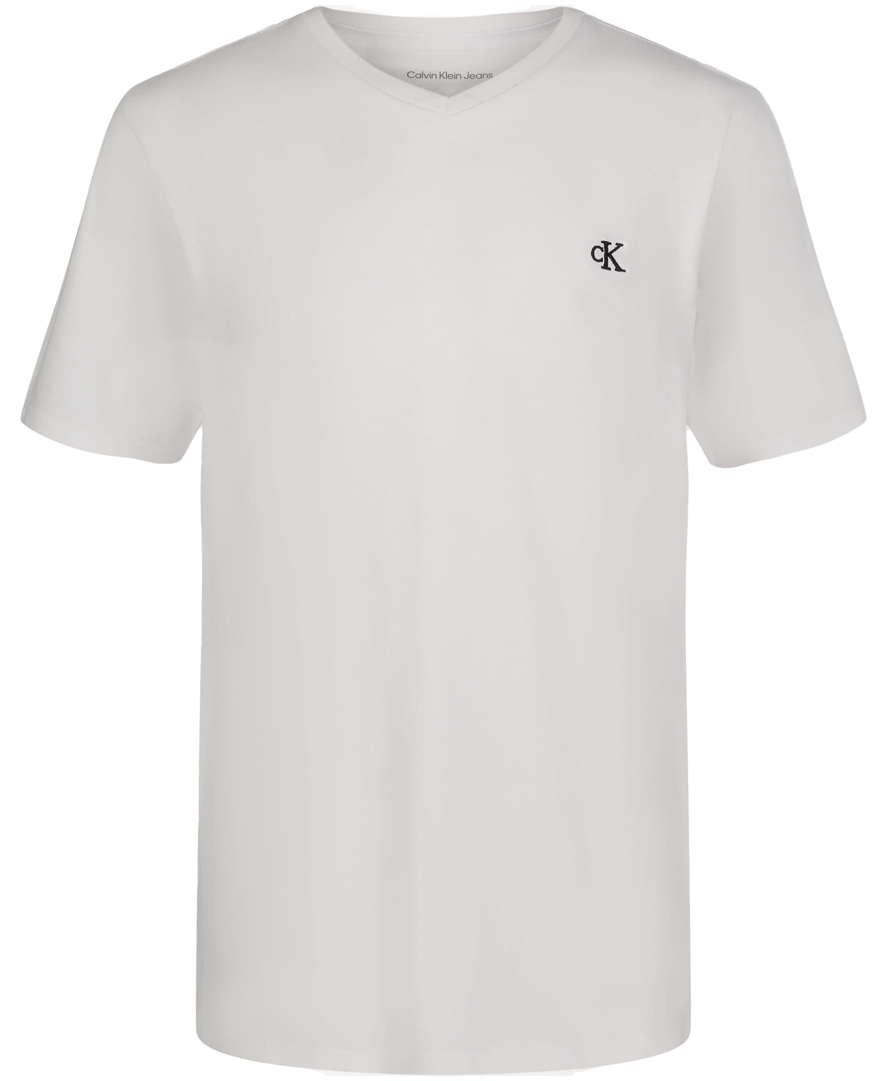 Calvin Klein Boys' Short Sleeve Solid V-Neck T-Shirt, Soft, Comfortable, Relaxed Fit